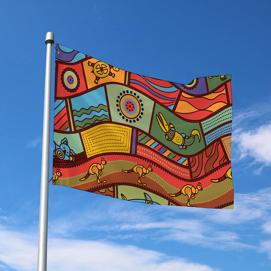 Australian Ethnic Pattern Print Polyester Flag