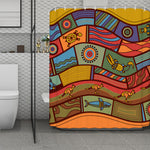 Australian Ethnic Pattern Print Polyester Shower Curtain