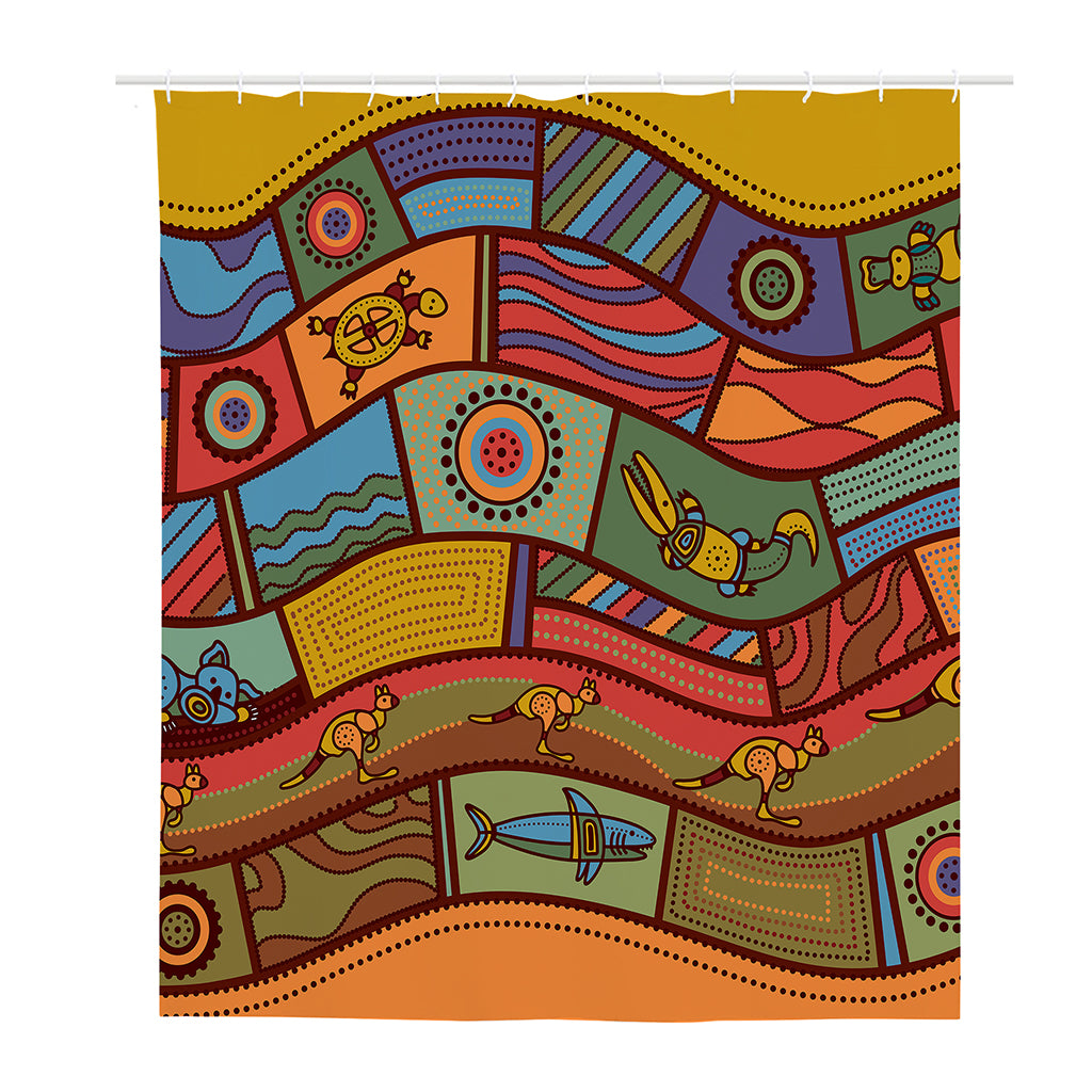 Australian Ethnic Pattern Print Polyester Shower Curtain
