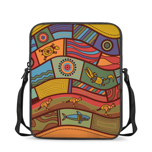 Australian Ethnic Pattern Print Rectangular Crossbody Bag