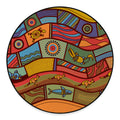 Australian Ethnic Pattern Print Round Floor Mat