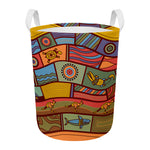 Australian Ethnic Pattern Print Round Laundry Basket