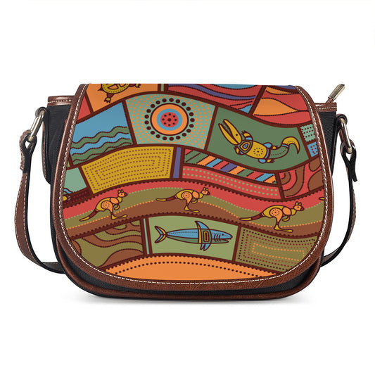 Australian Ethnic Pattern Print Saddle Bag