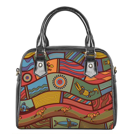 Australian Ethnic Pattern Print Shoulder Handbag