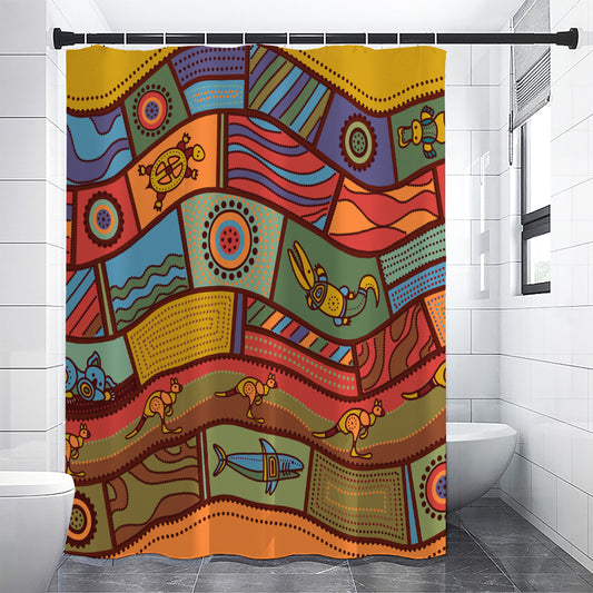 Australian Ethnic Pattern Print Shower Curtain