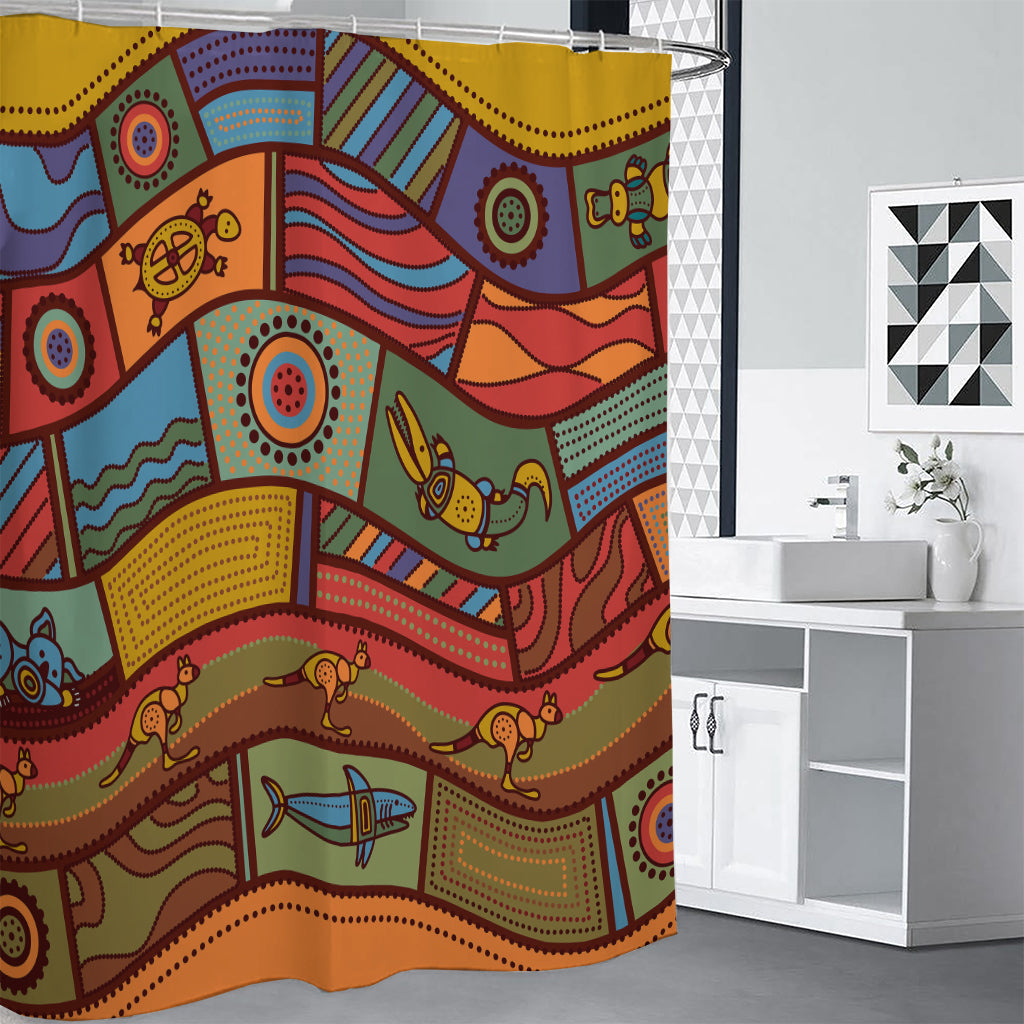 Australian Ethnic Pattern Print Shower Curtain