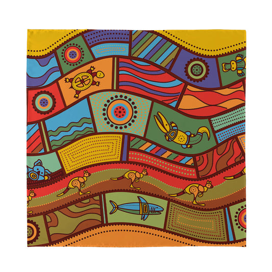 Australian Ethnic Pattern Print Silk Bandana