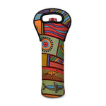 Australian Ethnic Pattern Print Single Neoprene Wine Tote