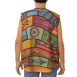 Australian Ethnic Pattern Print Sleeveless Baseball Jersey