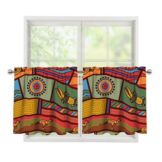 Australian Ethnic Pattern Print Tier Curtains