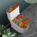 Australian Ethnic Pattern Print Toilet Lid And Tank Cover Set