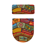 Australian Ethnic Pattern Print Toilet Lid And Tank Cover Set
