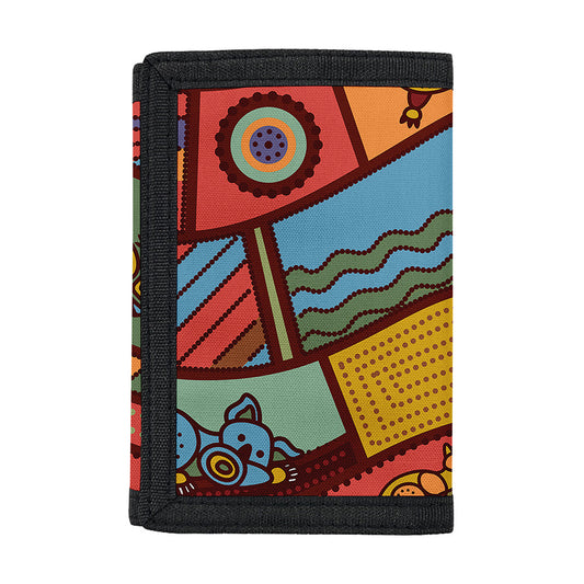 Australian Ethnic Pattern Print Trifold Wallet