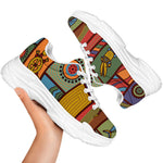 Australian Ethnic Pattern Print White Chunky Shoes