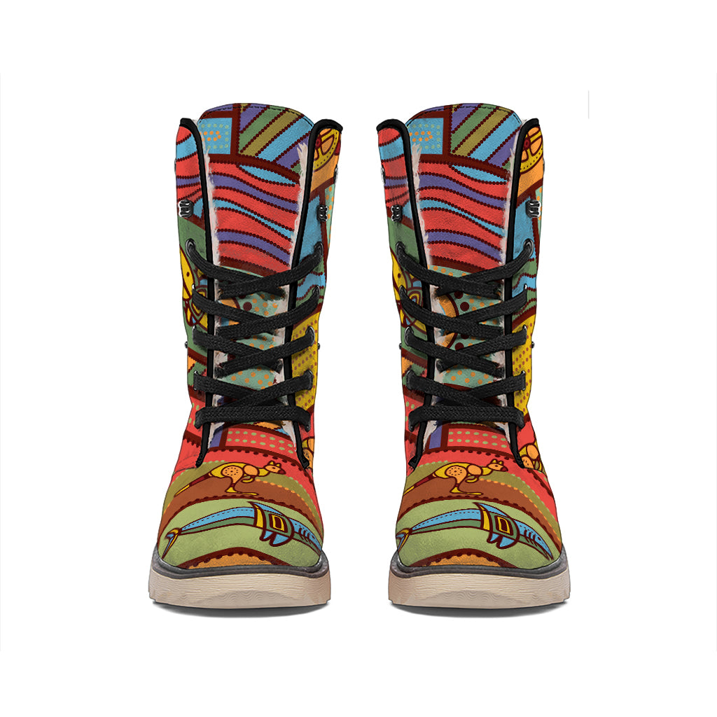 Australian Ethnic Pattern Print Winter Boots