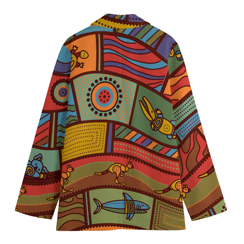 Australian Ethnic Pattern Print Women's Cotton Blazer