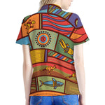 Australian Ethnic Pattern Print Women's Polo Shirt