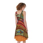 Australian Ethnic Pattern Print Women's Sleeveless Dress