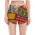 Australian Ethnic Pattern Print Women's Split Running Shorts
