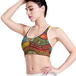 Australian Ethnic Pattern Print Women's Sports Bra