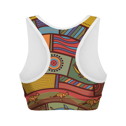 Australian Ethnic Pattern Print Women's Sports Bra