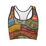 Australian Ethnic Pattern Print Women's Sports Bra
