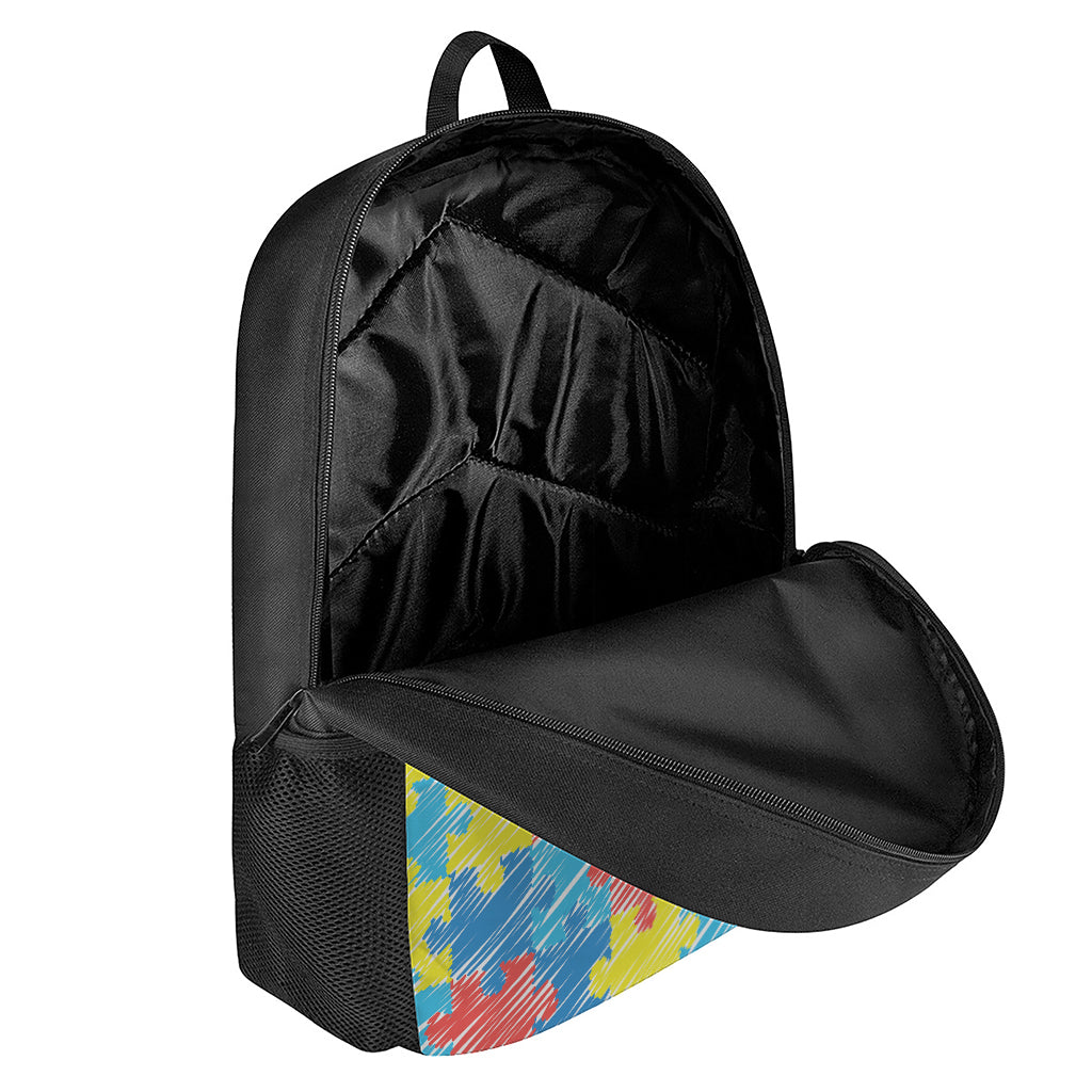 Autism Awareness Drawing Puzzle Print 17 Inch Backpack