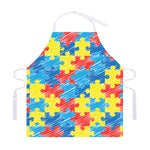 Autism Awareness Drawing Puzzle Print Adjustable Apron