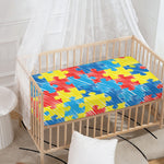 Autism Awareness Drawing Puzzle Print Baby Crib Sheet
