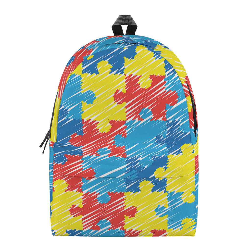 Autism Awareness Drawing Puzzle Print Backpack