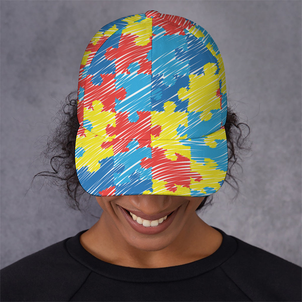 Autism Awareness Drawing Puzzle Print Baseball Cap