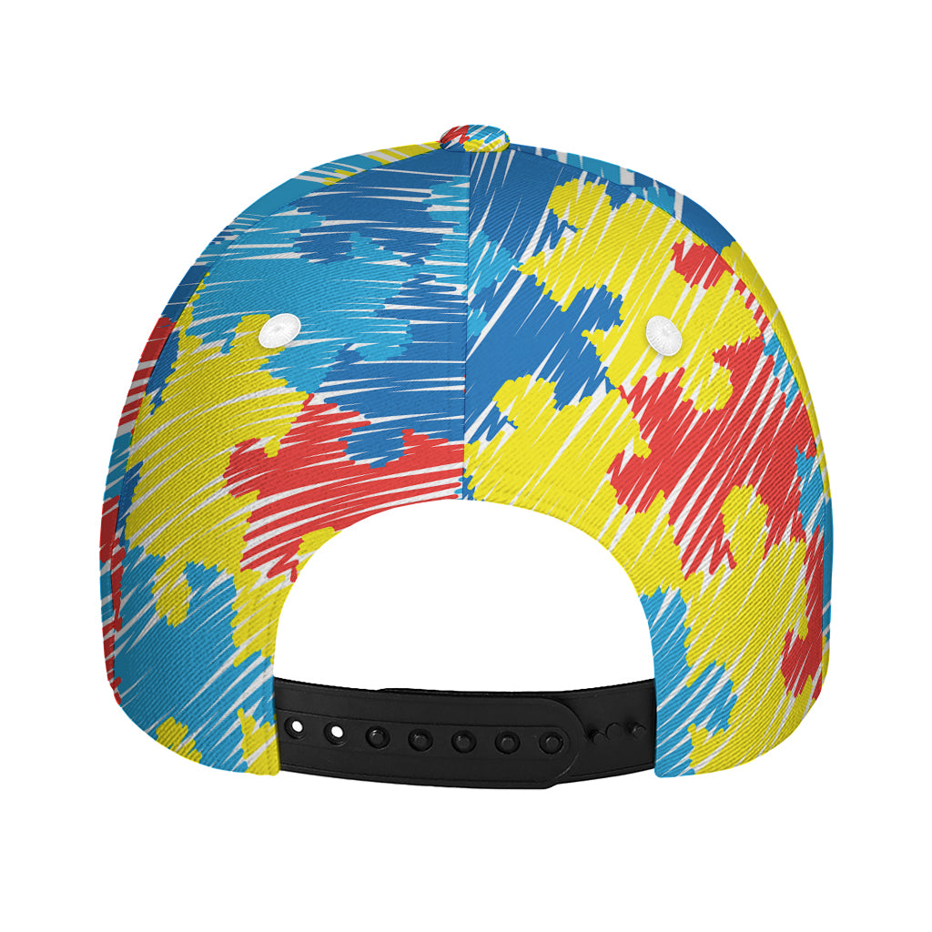 Autism Awareness Drawing Puzzle Print Baseball Cap