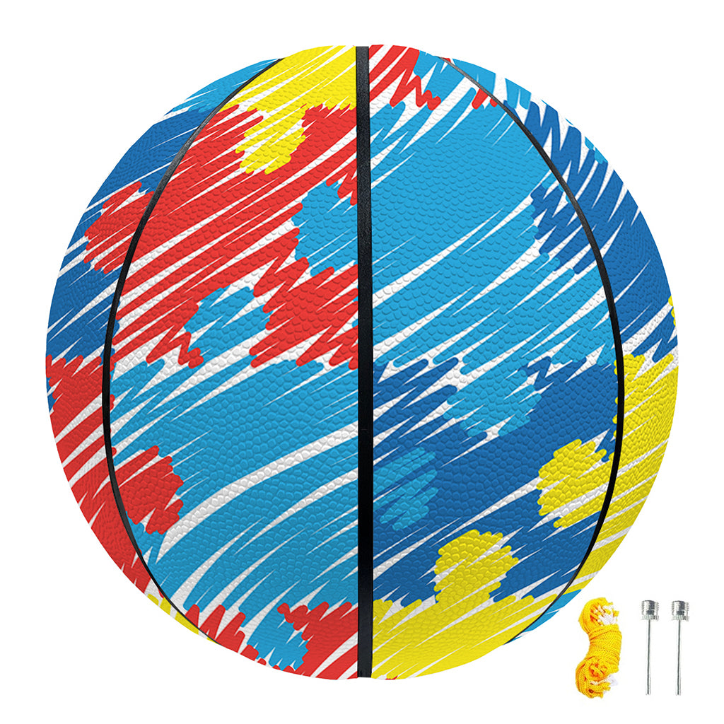 Autism Awareness Drawing Puzzle Print Basketball