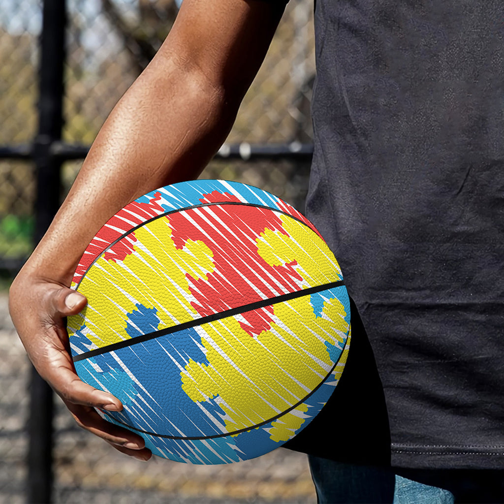 Autism Awareness Drawing Puzzle Print Basketball
