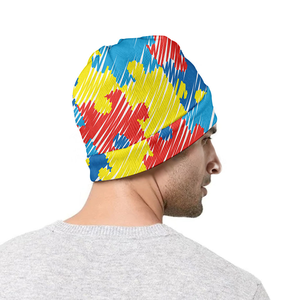 Autism Awareness Drawing Puzzle Print Beanie