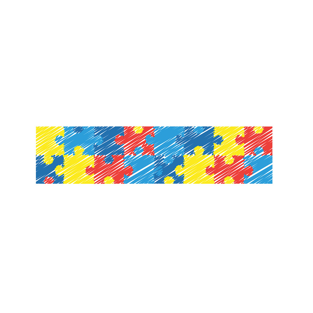 Autism Awareness Drawing Puzzle Print Bed Runner