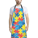Autism Awareness Drawing Puzzle Print Bib Apron With Pocket
