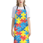 Autism Awareness Drawing Puzzle Print Bib Apron With Pocket