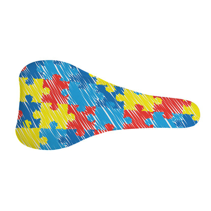 Autism Awareness Drawing Puzzle Print Bicycle Seat Cover