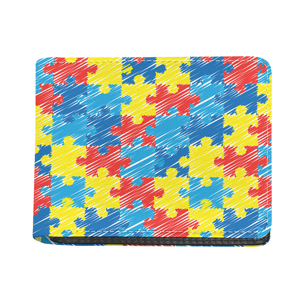 Autism Awareness Drawing Puzzle Print Bifold Wallet
