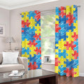 Autism Awareness Drawing Puzzle Print Dimout Grommet Curtains