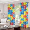 Autism Awareness Drawing Puzzle Print Blackout Grommet Curtains