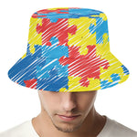 Autism Awareness Drawing Puzzle Print Bucket Hat