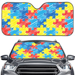 Autism Awareness Drawing Puzzle Print Car Windshield Sun Shade