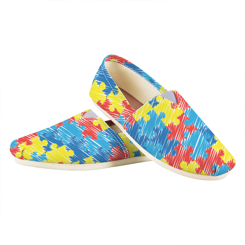 Autism Awareness Drawing Puzzle Print Casual Shoes