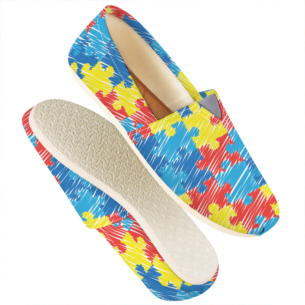 Autism Awareness Drawing Puzzle Print Casual Shoes