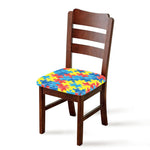 Autism Awareness Drawing Puzzle Print Chair Cushion Cover