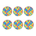 Autism Awareness Drawing Puzzle Print Coaster Set