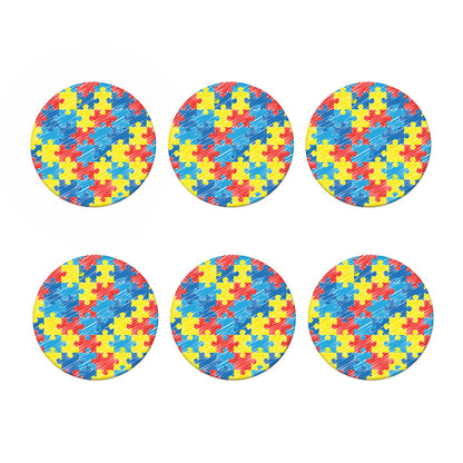 Autism Awareness Drawing Puzzle Print Coaster Set