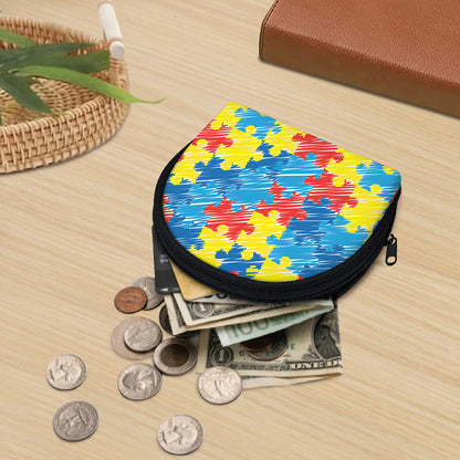 Autism Awareness Drawing Puzzle Print Coin Purse